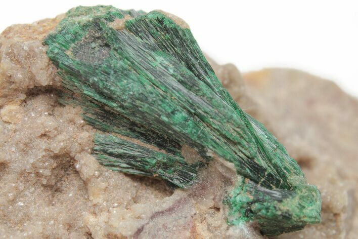 Silky, Fibrous Malachite Crystals on Matrix - Morocco #215029
